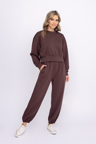 Pantalon de survêtement marron foncé