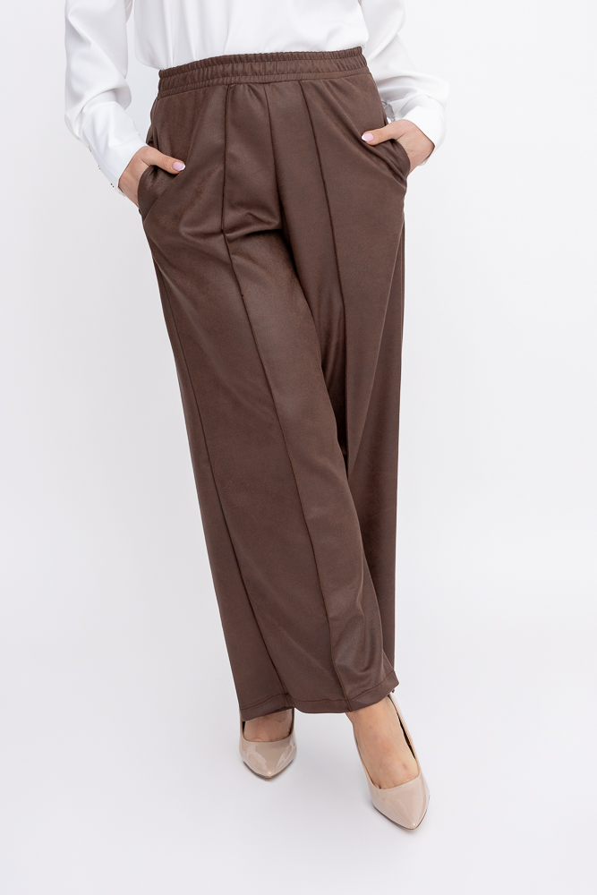 Czekoladowe Spodnie skórzane