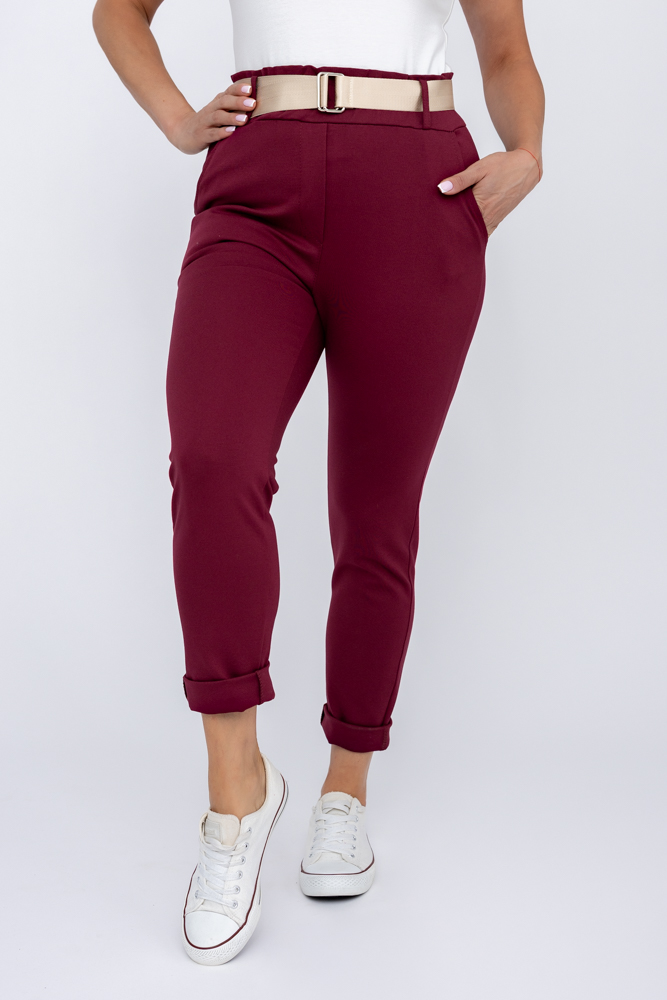 Pantaloni Cherry cu curea