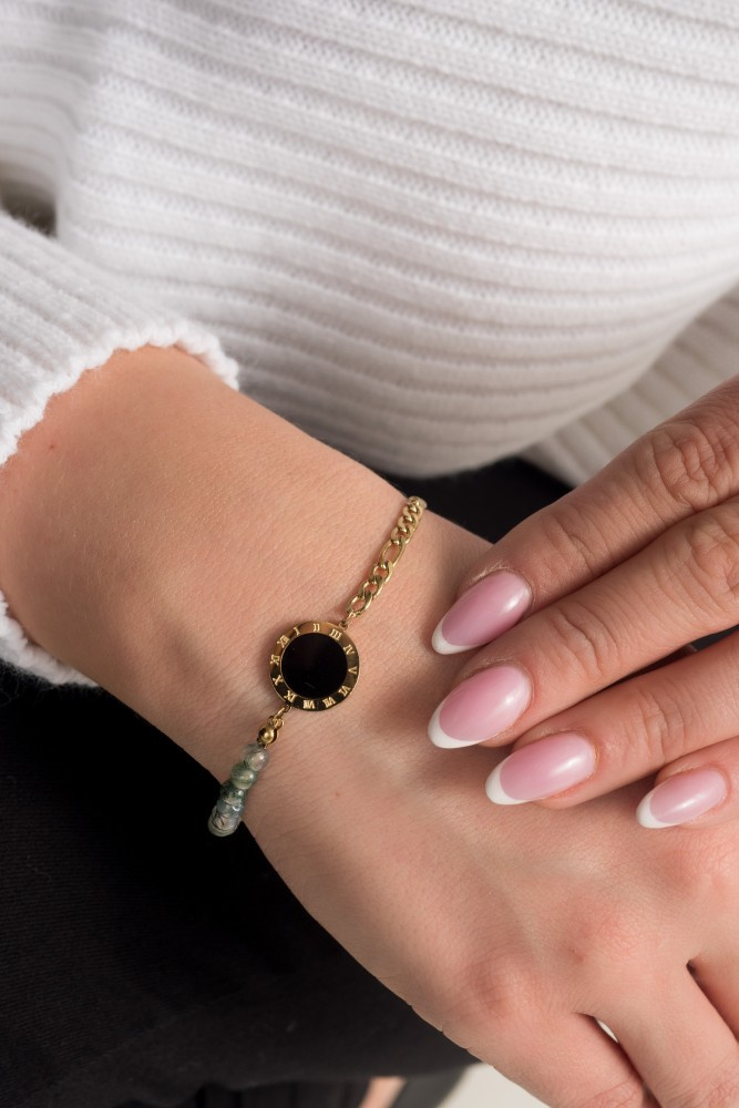  Gold CLOCKY Steel Ankle Bracelet