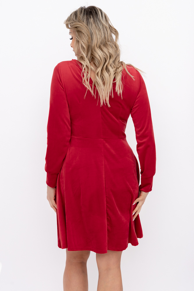 Czerwona Sukienka welurowa