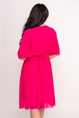 Fuksjowa Sukienka szyfonowa z paskiem SEMELIA