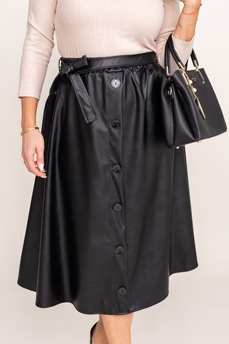 Jupe en cuir noir