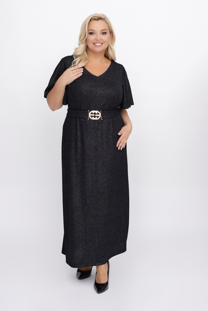 Black Glitter Maxi Dress
