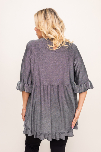 Blusa brocada plateada