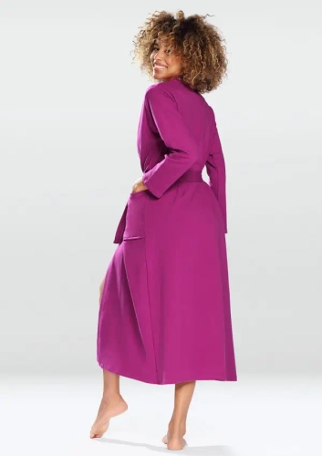 Fuchsiafarbener Morgenmantel aus Baumwolle