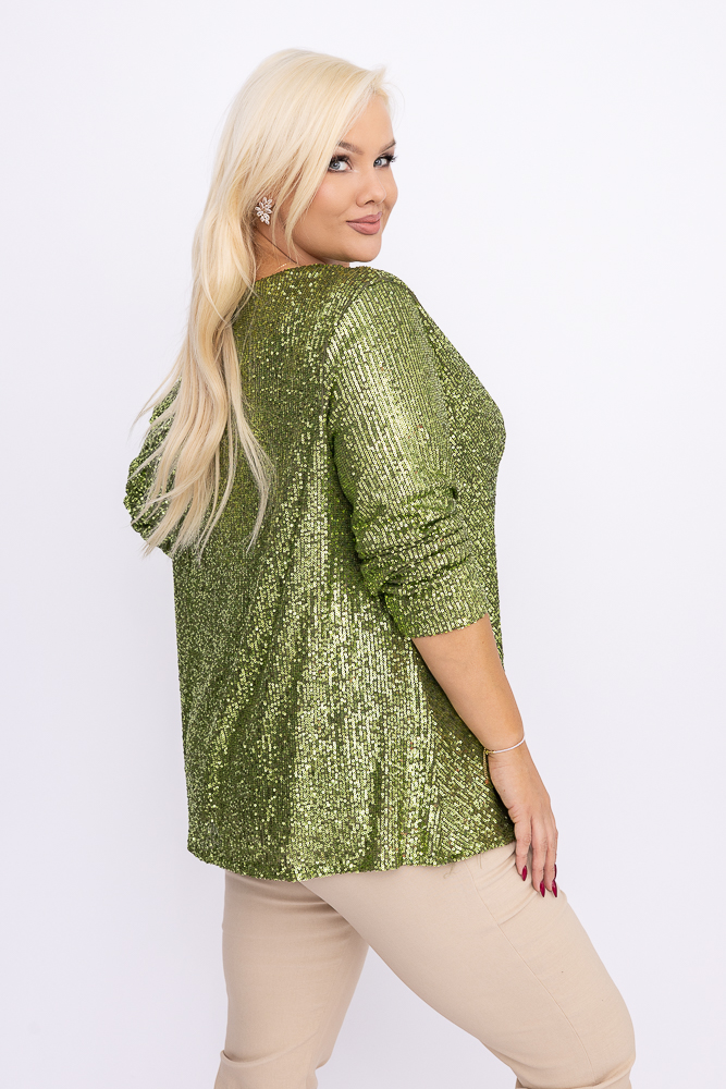 Green Blouse with Sequins