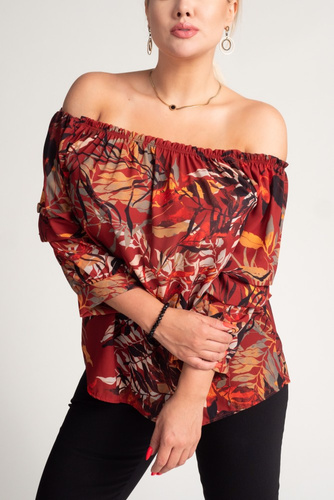 NENSI blouse with ruffled sleeves Pattern 1