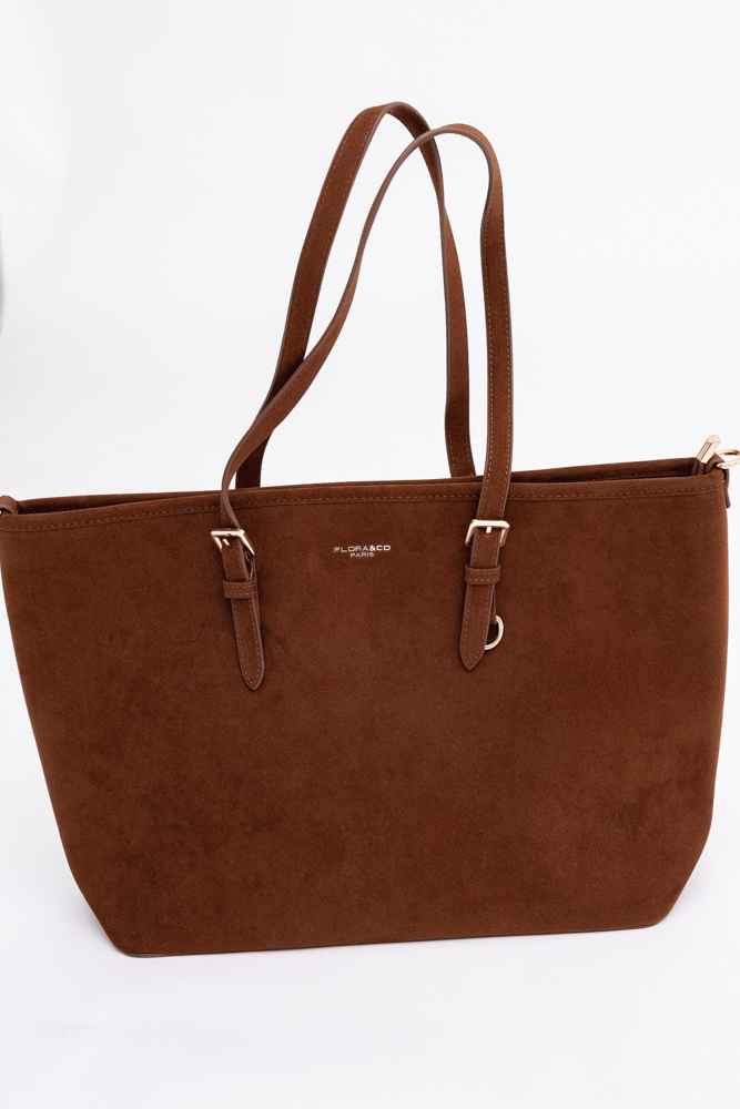 Camelowa Torebka zamszowa