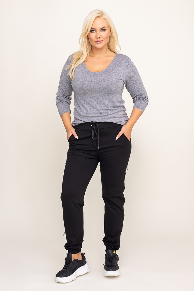 Czarne Spodnie z suwakami 