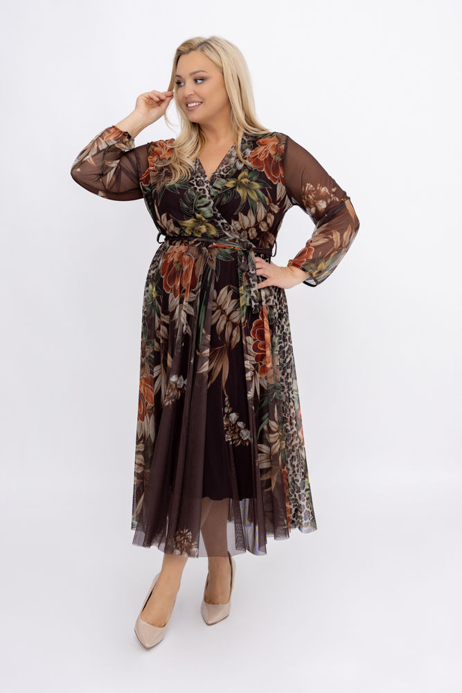 Vestido de malla Estampado 1