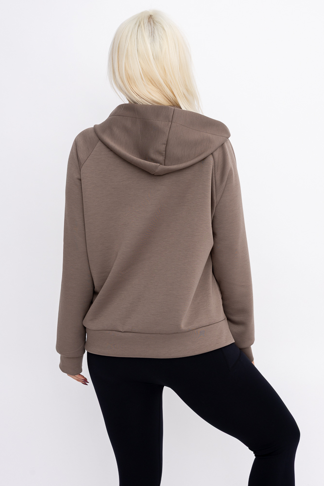 Kawowa Bluza z kapturem