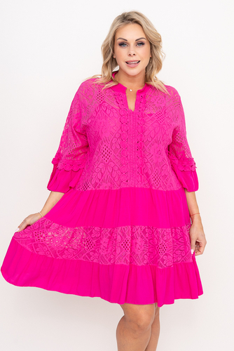 Fuchsia Besticktes Kleid