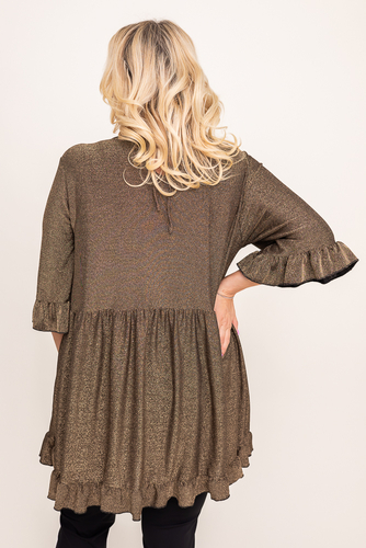 Chemisier en brocart marron