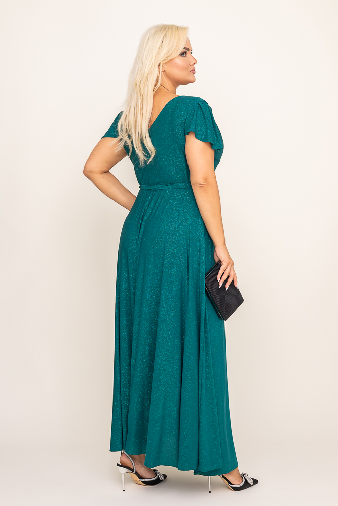 Bottle green Brocade dress