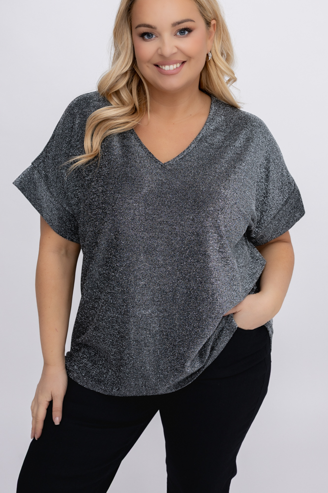 Srebrna Bluzka błyszcząca