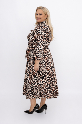 Chemise dress in leopard print
