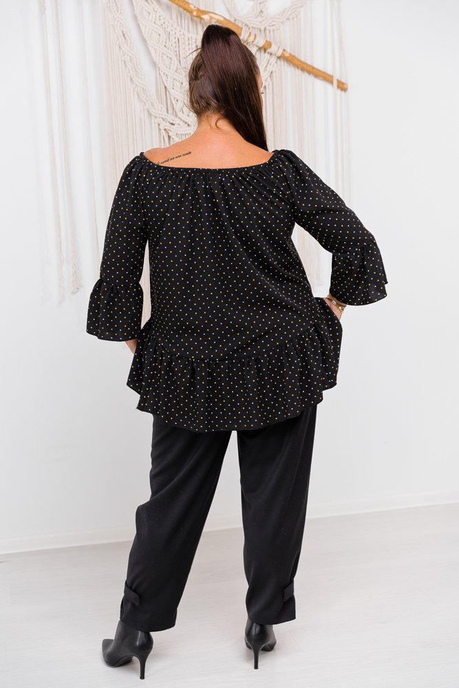 Black Blouse LOREZIA Pattern 1 Plus Size