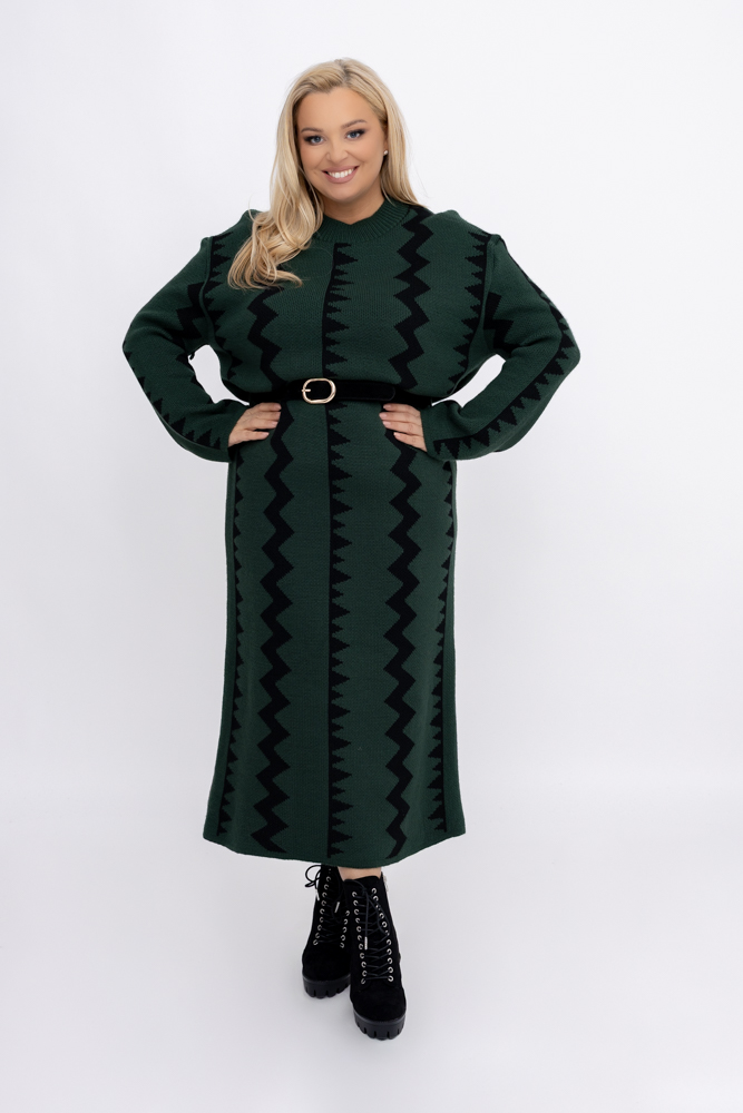 Flaschengrünes Pulloverkleid