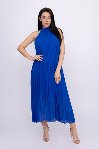 Chabrowa plisowana Sukienka szyfonowa