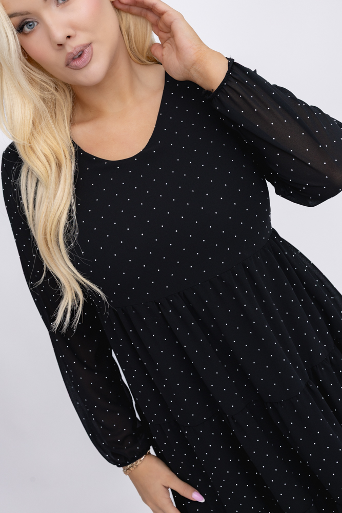 Czarna Sukienka z dżetami