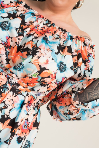 Dress with ruffled sleeves DARLIN Pattern 1