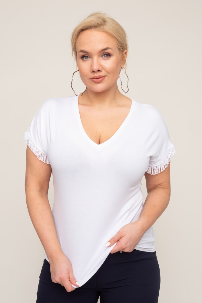 White Blouse with Fringe TOLLY Pattern 2