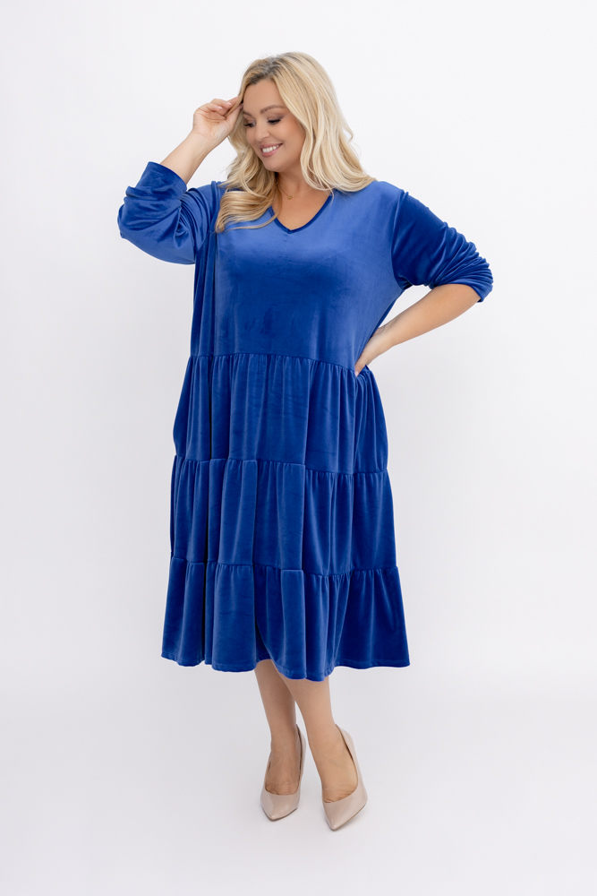 Cornflower Velour Dress