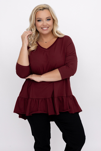  Maroon Blouse with Frill