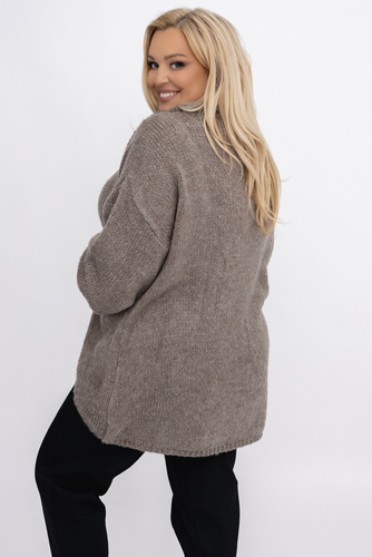 Ciemnobeżowy Sweter z golfem