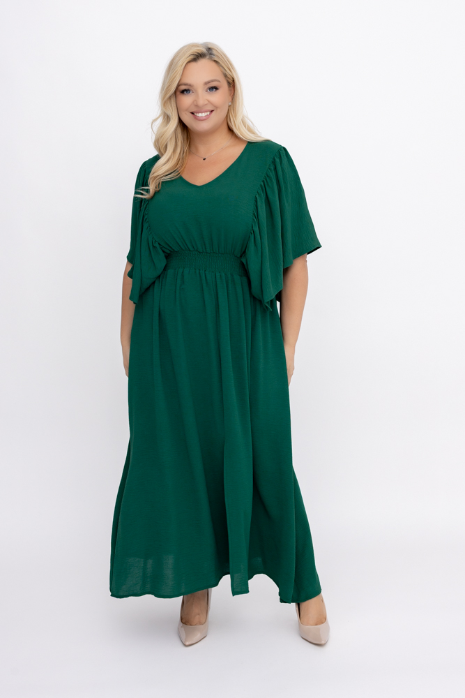 Robe à volants vert bouteille