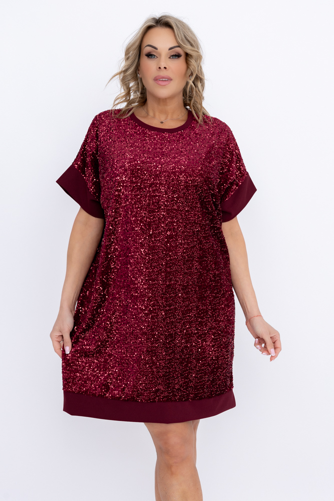 Vestido de lentejuelas granate