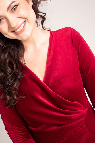  Maroon Velour Dress BIRMI