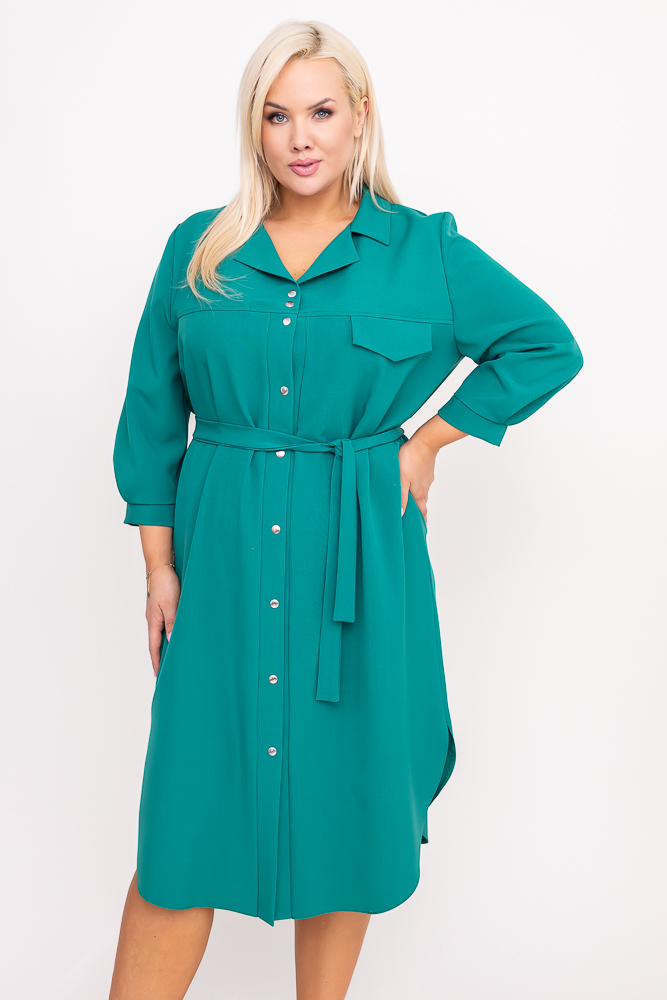 Flaschengrünes Emery-Kleid 