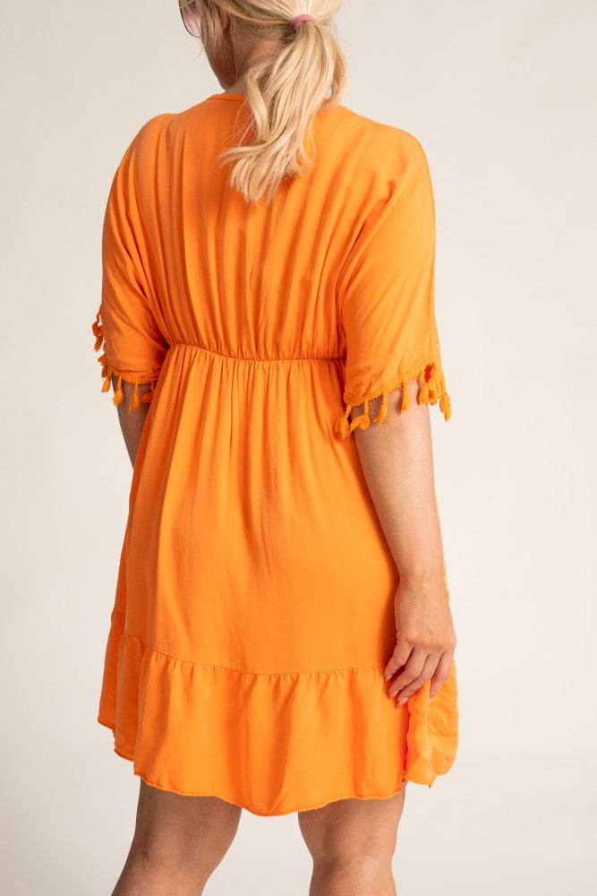 Orange GARLEN Cut-Off Dress
