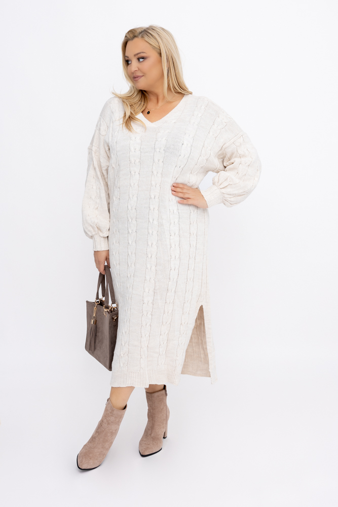 Light Beige Sweater Dress