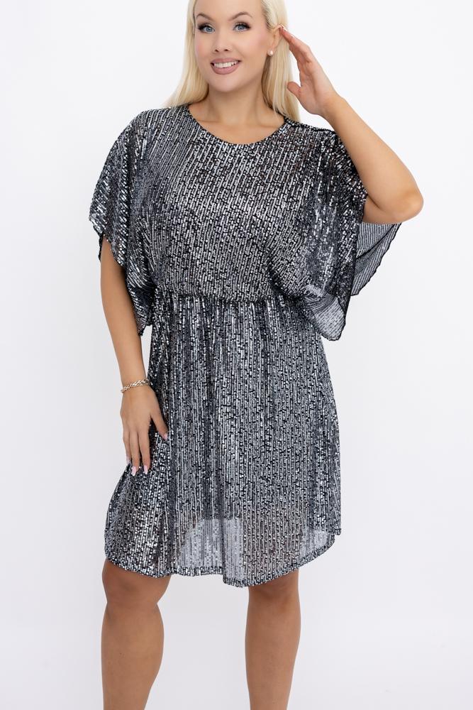 Robe à paillettes argentées