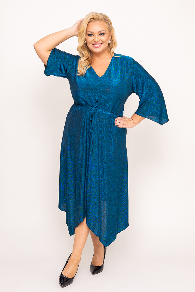 Vestido azul con purpurina