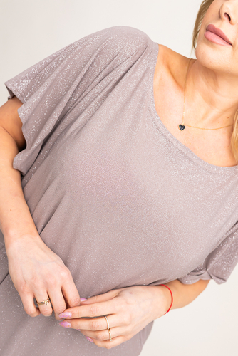 Beige brokadebluse