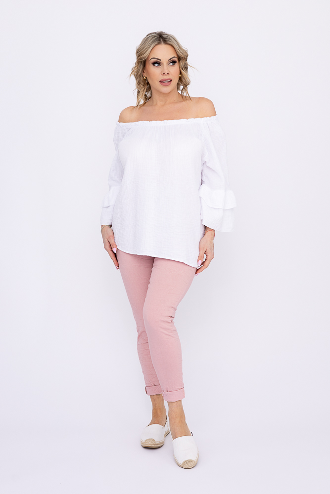 Biała Bluzka z falbanami PARFI