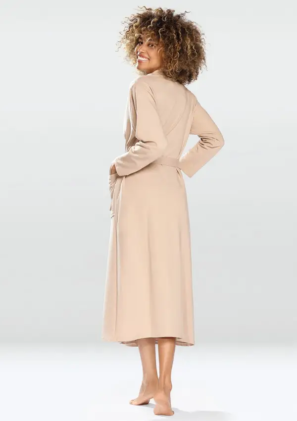 Albornoz de algodón beige