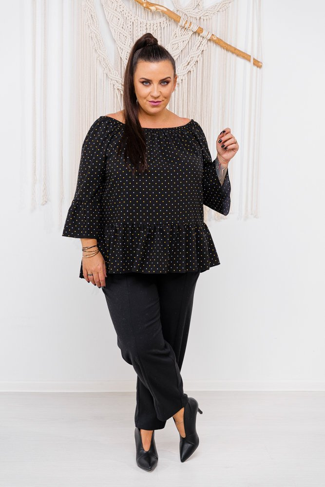 Black Blouse LOREZIA Pattern 1 Plus Size