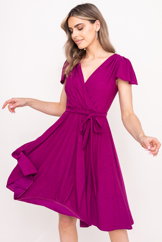 Robe en brocart prune