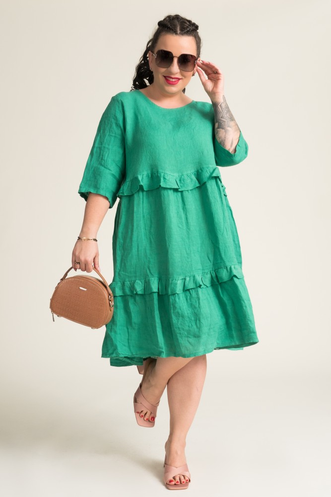 Green GAFFE Linen Dress