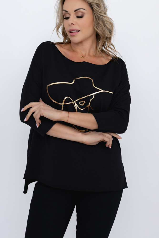 Blusa negra Estampado 4