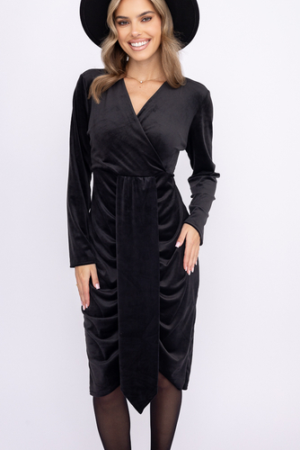 Czarna Sukienka welurowa