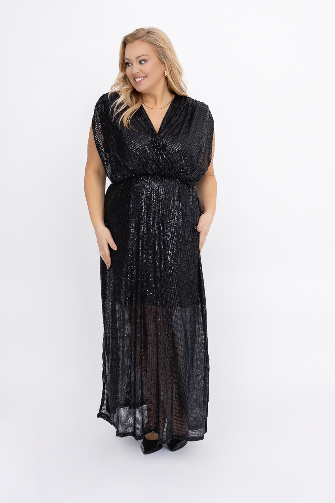 Czarna Sukienka cekinowa
