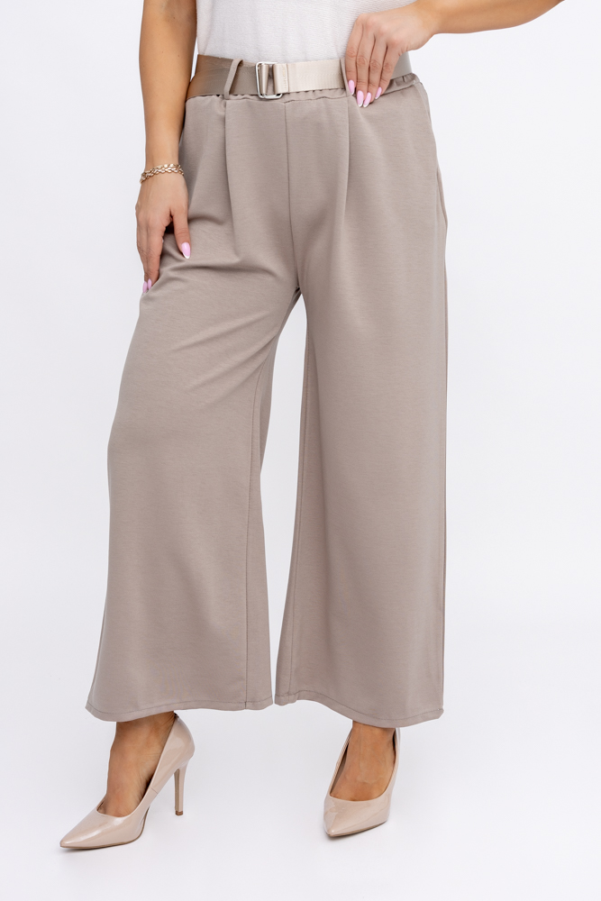 Kawowe Spodnie z paskiem