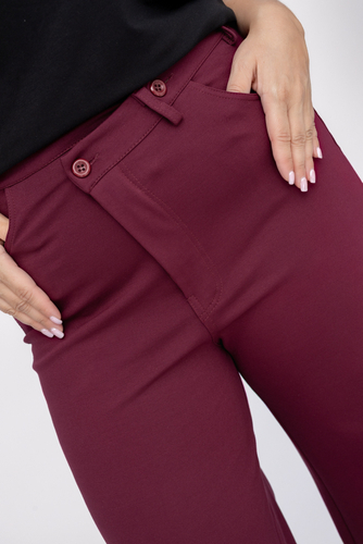 Cherry Pants with asymmetrical fastening