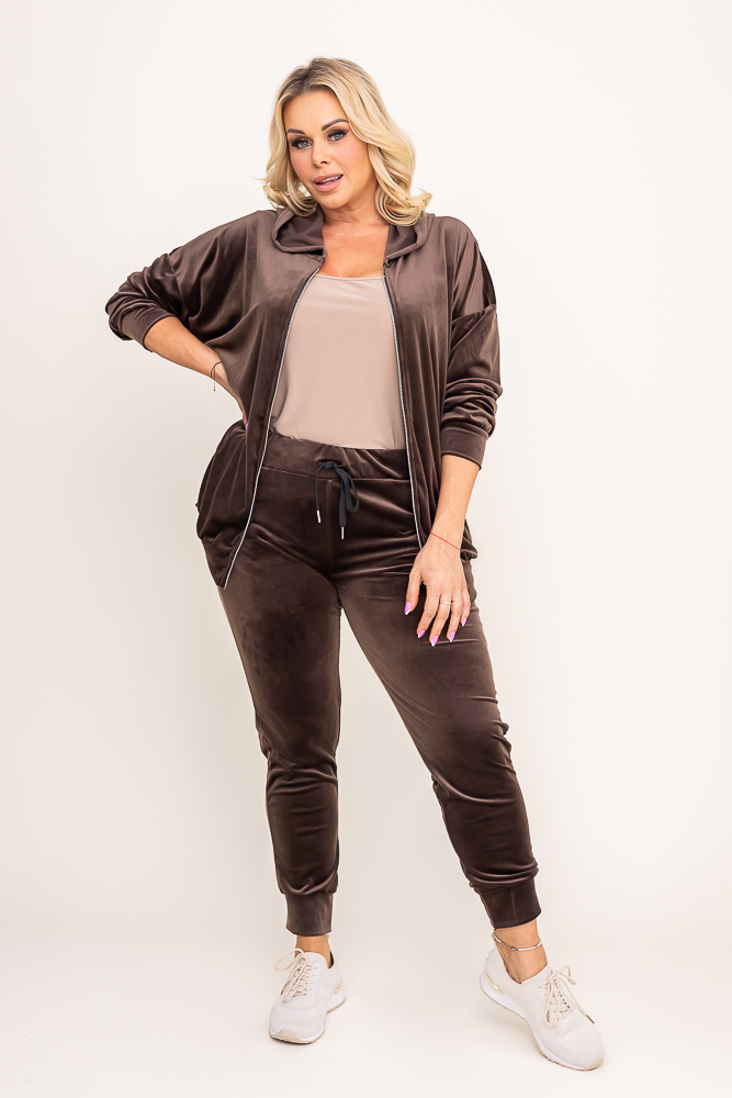 Grey Velour Tracksuit Set KARMENIO